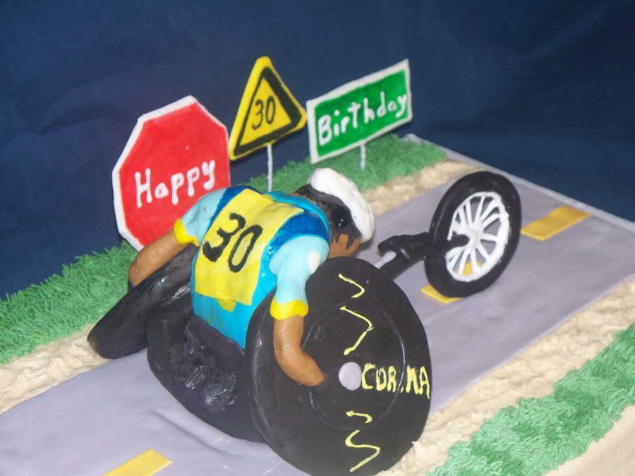 Wheelchair Racing Birthday Cake