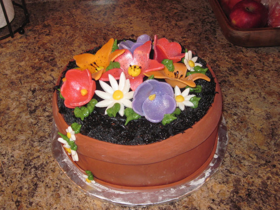 Flower Pot Cake Cakecentral Com