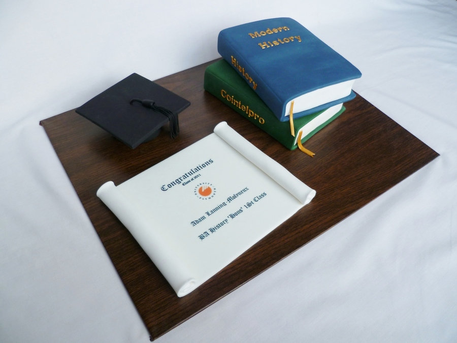 History Books Graduation Cake - CakeCentral.com
