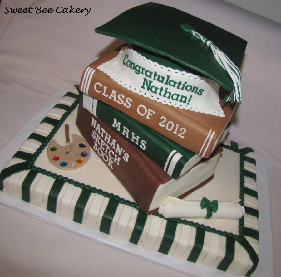 Graduation Green And White - CakeCentral.com