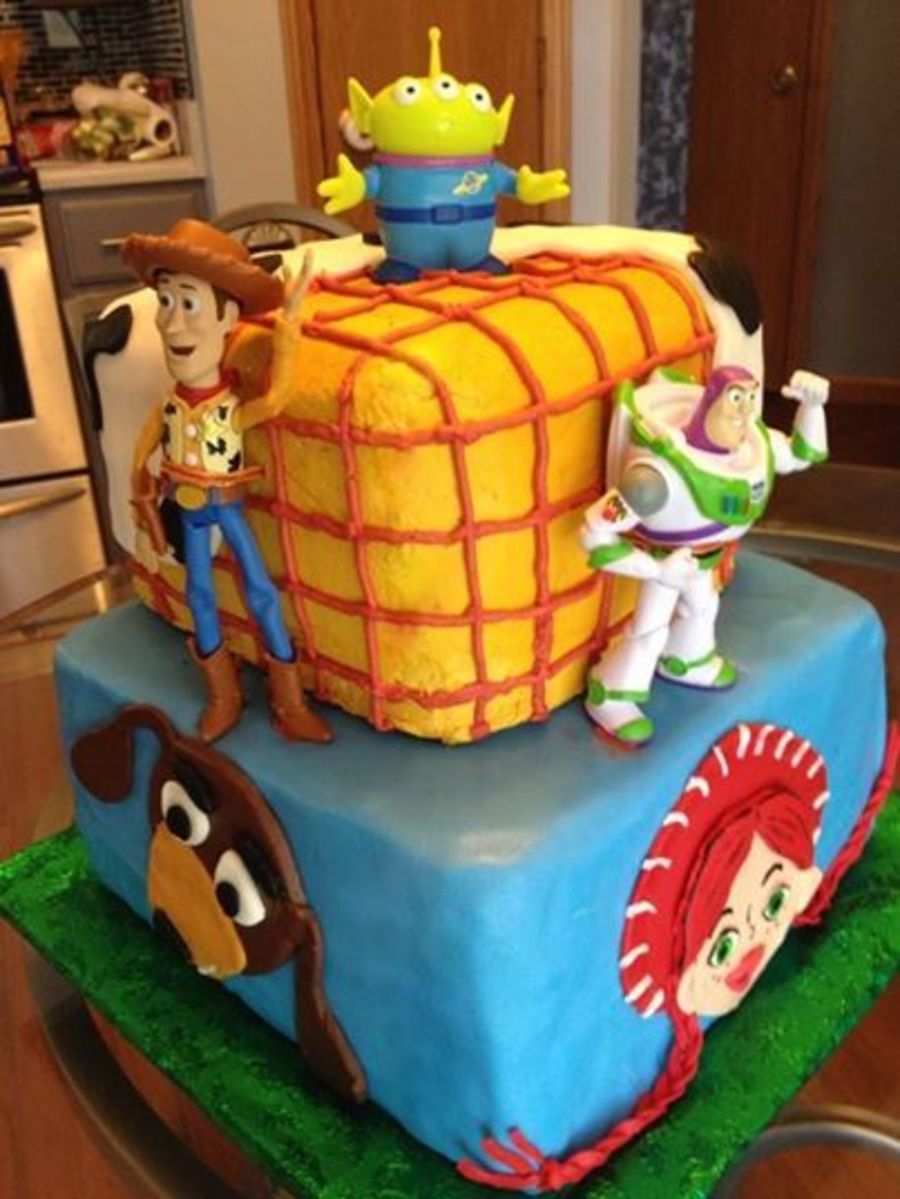 Toy Story Cake For A 4 Year Old Boy The Cake Is Dark Chocolate With A 