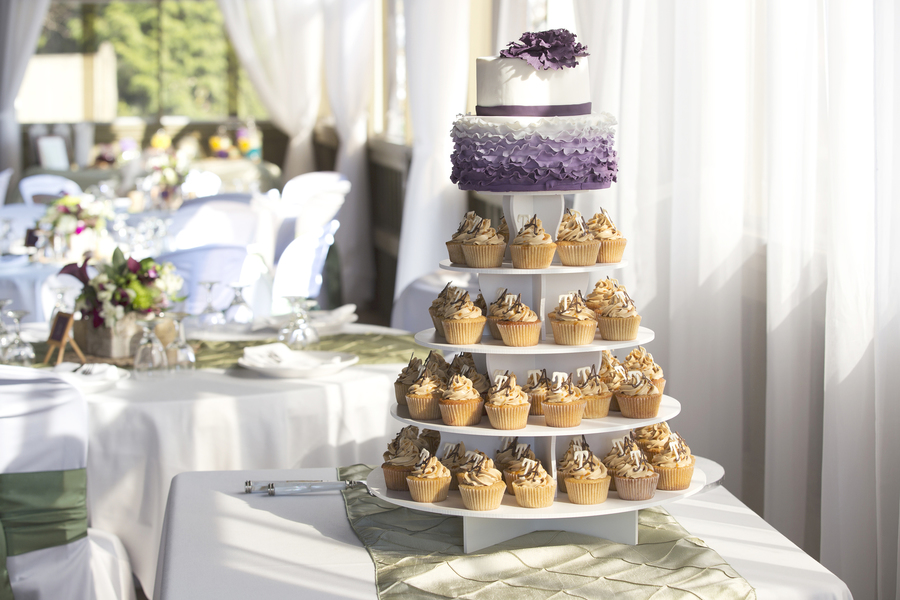 Wedding Cupcakes Were Salted Caramel With A 2 Tier Ombre Ruffle Cake