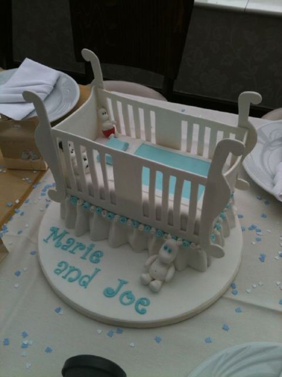 Baby Shower Crib Cake