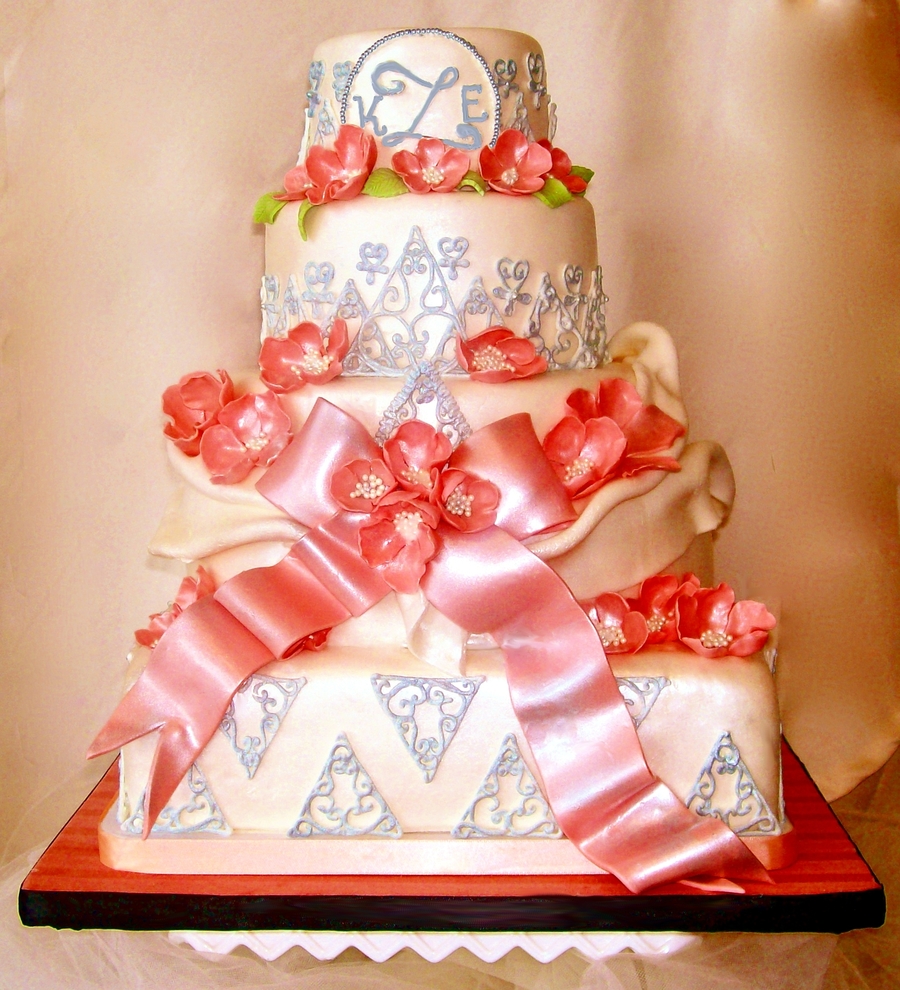 peaches and cream wedding