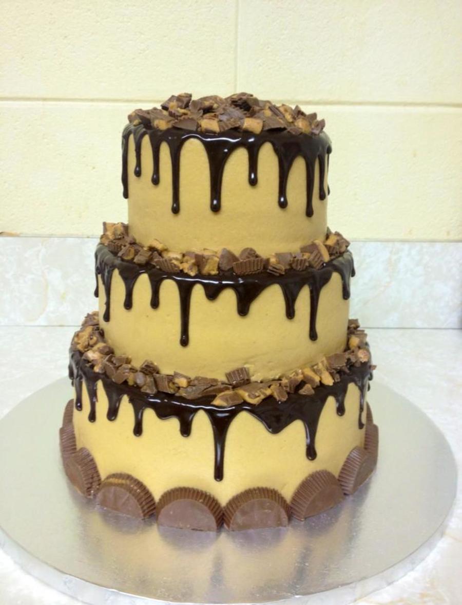 Reeses Anniversary Cake Chocolate Cake With Peanut Butter Icing Topped