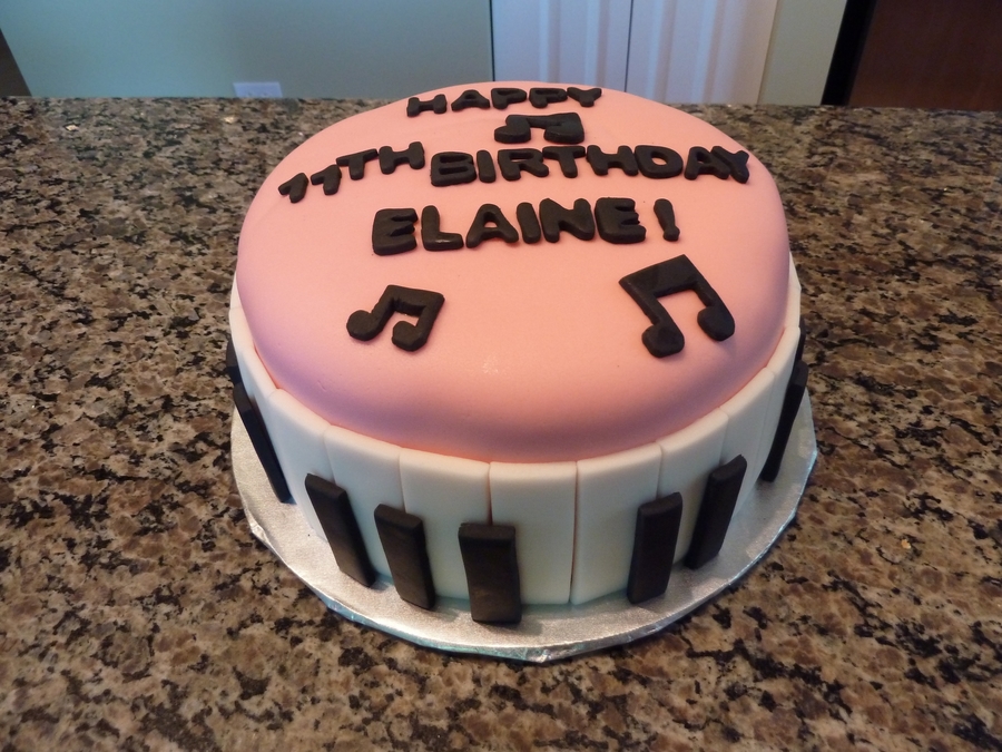 Piano Themed Birthday Cake