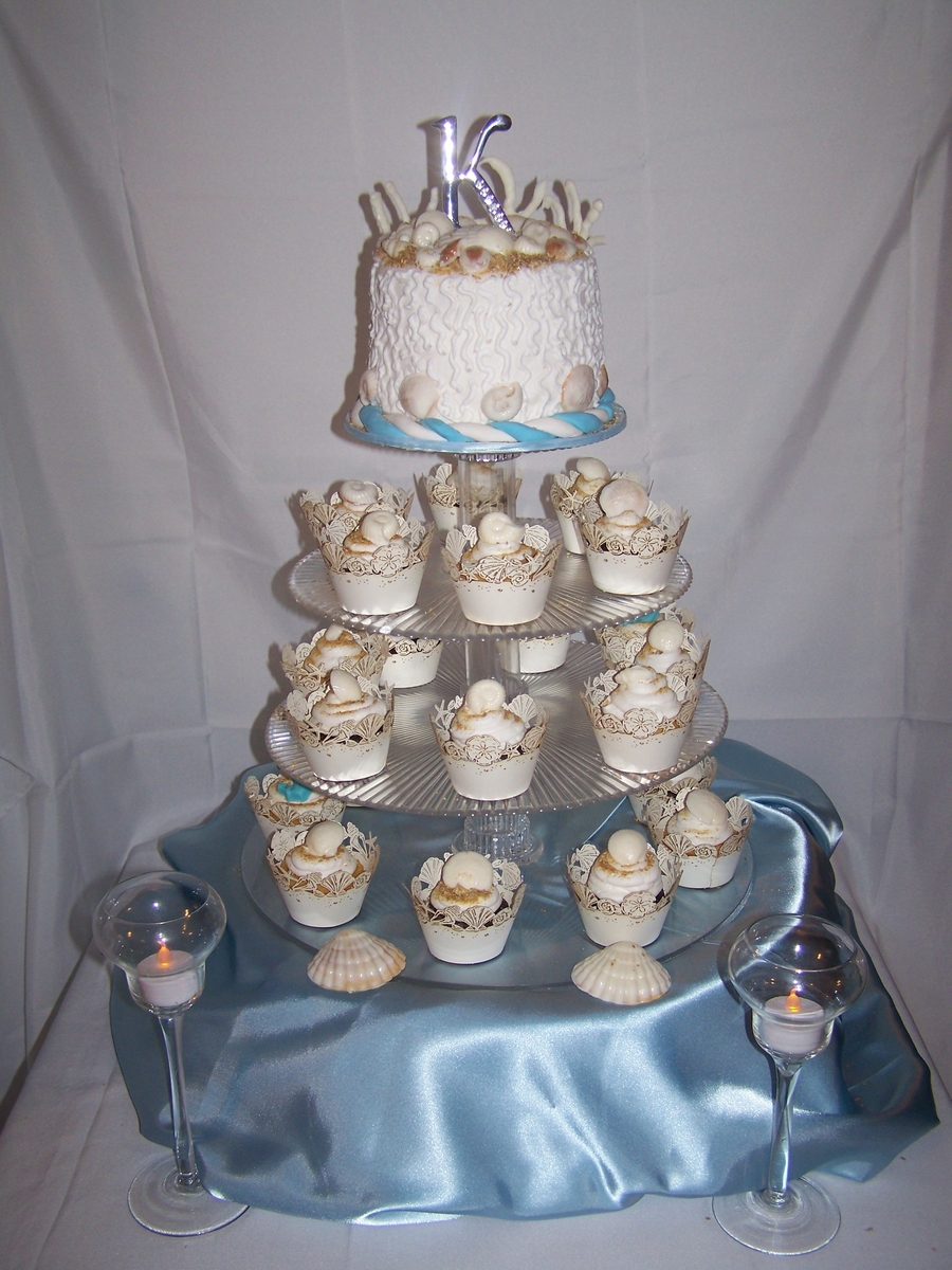 Wedding Beach Cupcake Tower