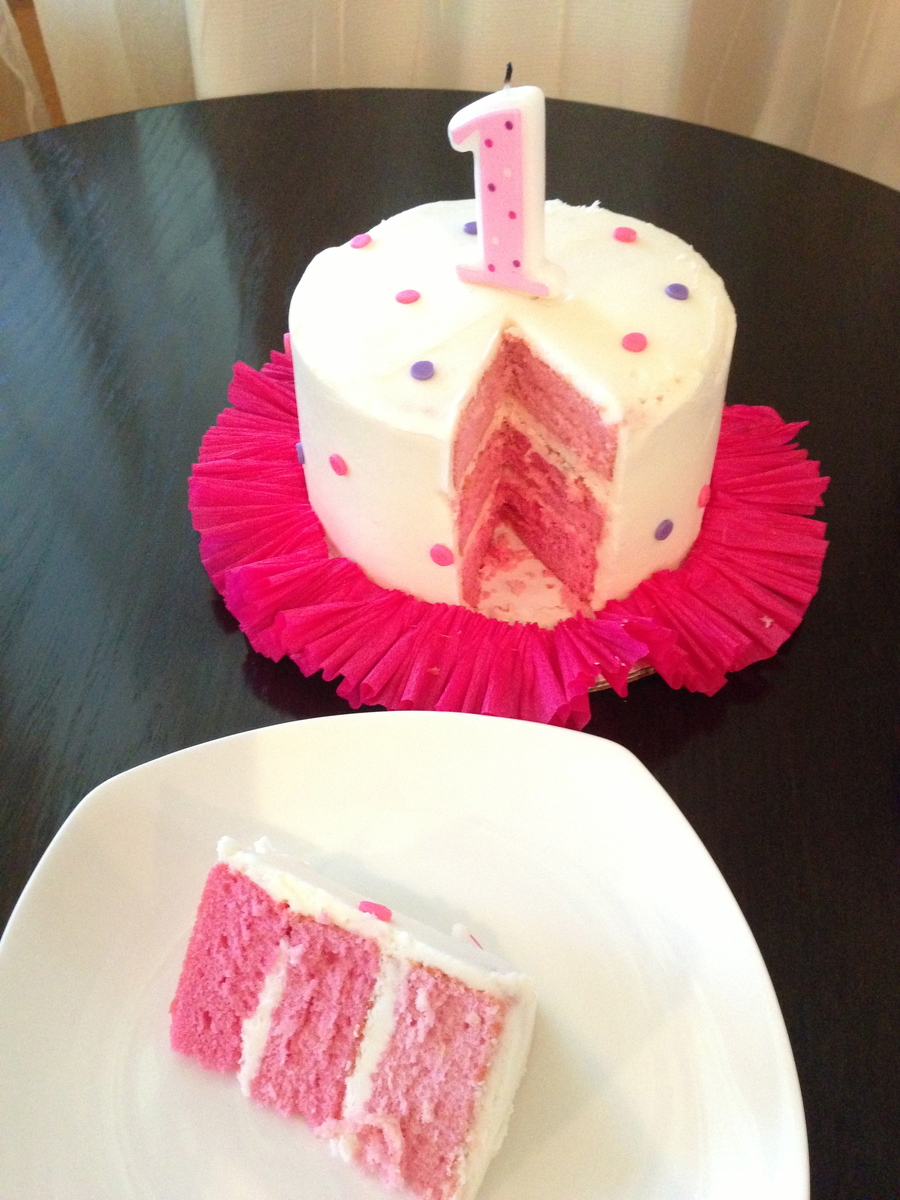 Pink First Birthday Cake