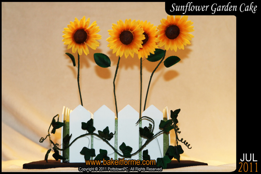 Sunflower Garden Fondant Cake