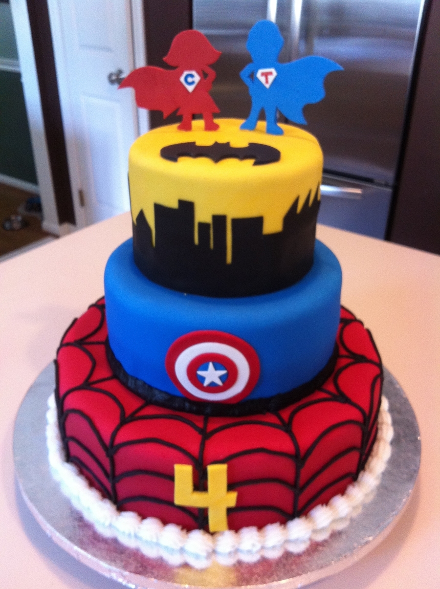 Captain America And Spiderman Cake Captain America And Spiderman Cake