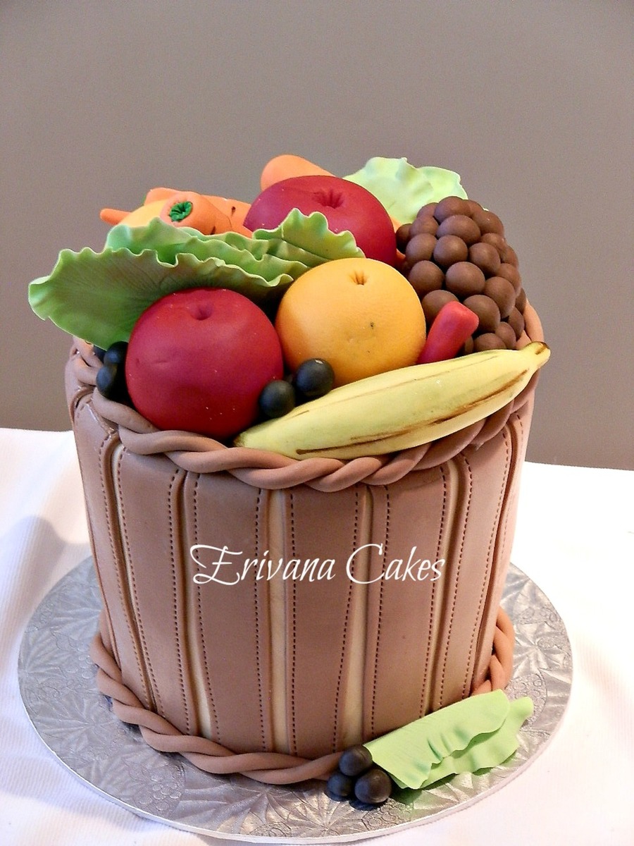 Basket Of Fruits And Vegetables Cake - CakeCentral.com