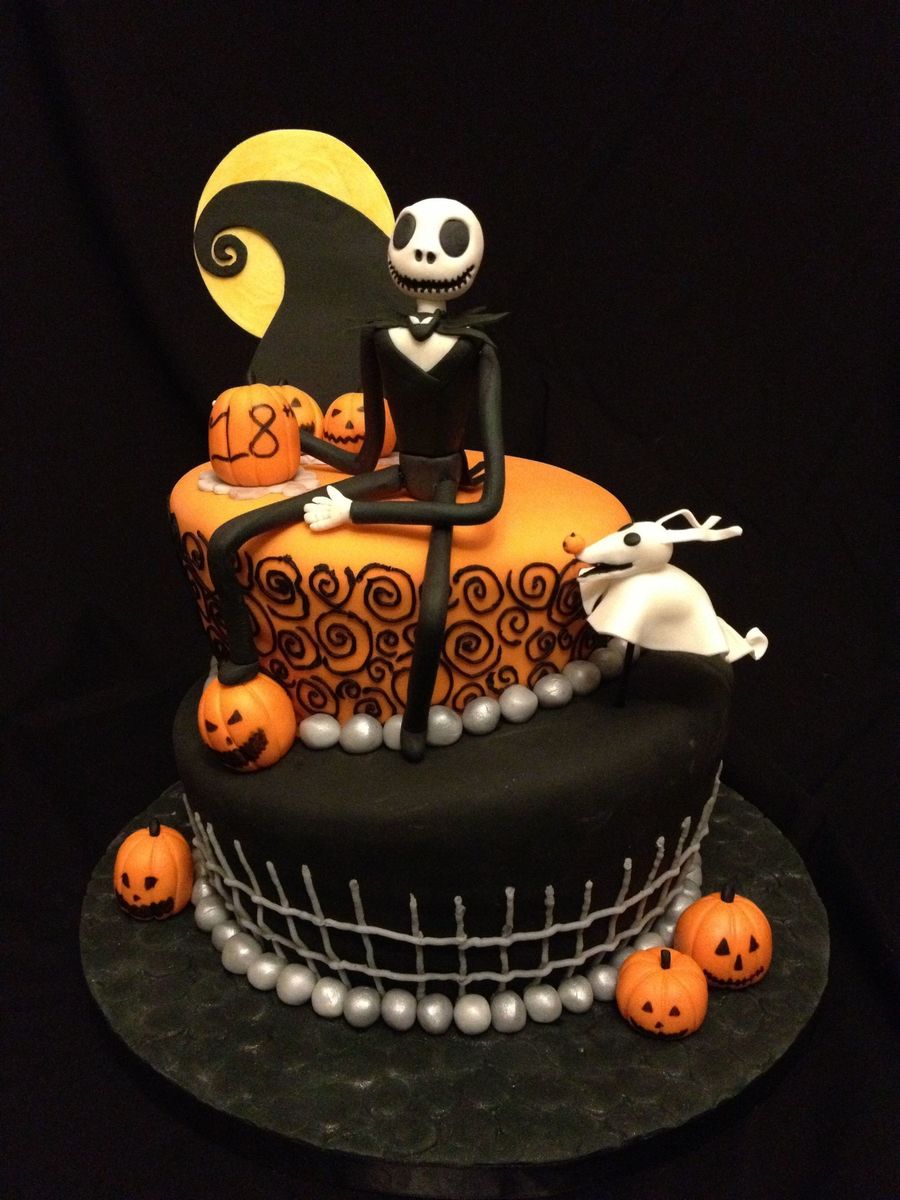 Nightmare Before Christmas Themed Birthday Cake This Cake Design Was