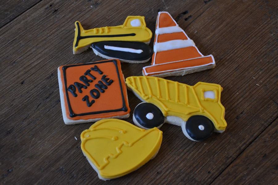 Construction Themed Cookies Hard Hat Traffic Cone Bulldozer Amp Dump