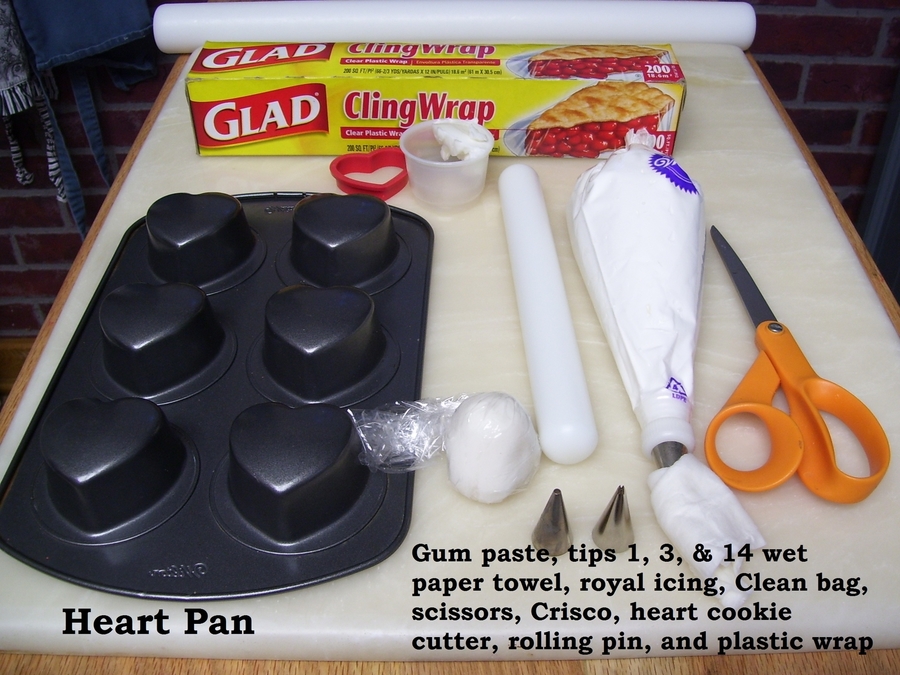 Royal Icing Hearts In Different Stages