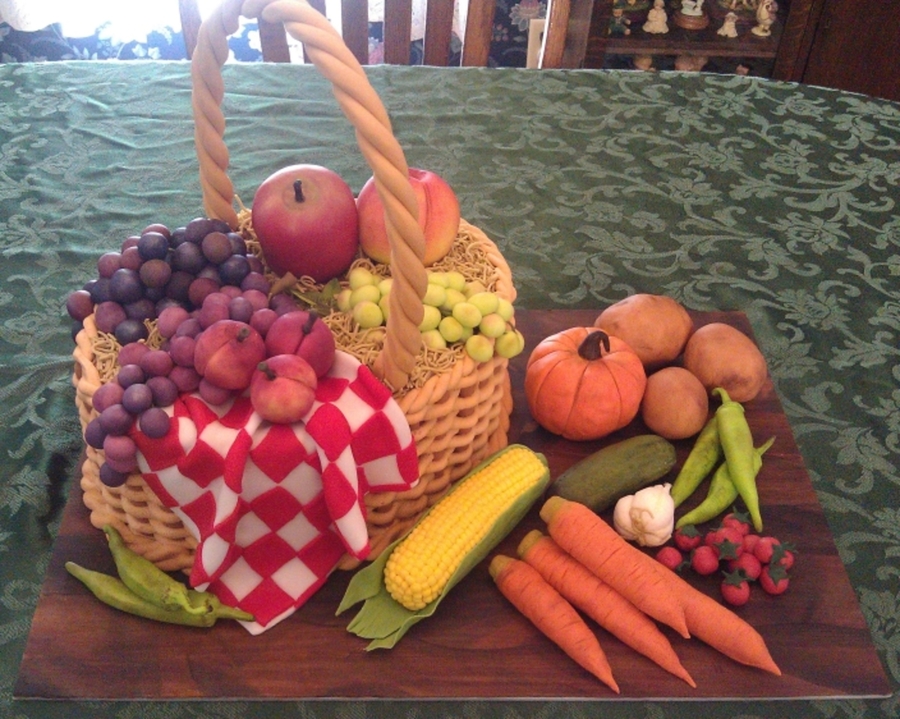 Fruit Basket Cake 1 - CakeCentral.com
