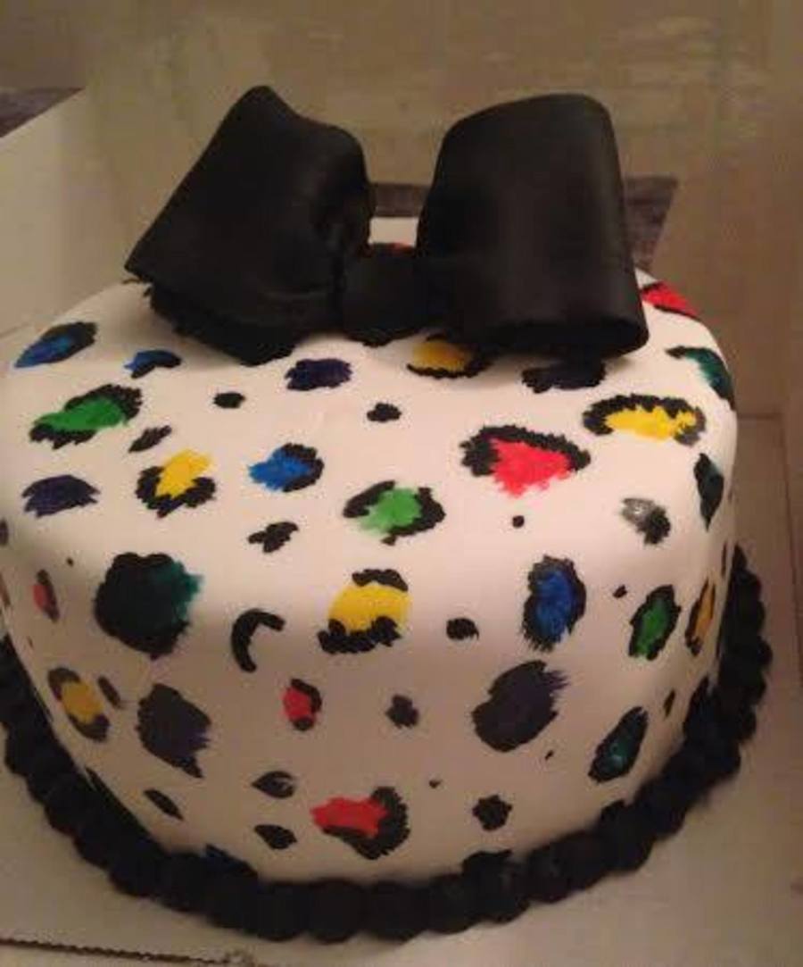Hand Painted Leopard Print Cake
