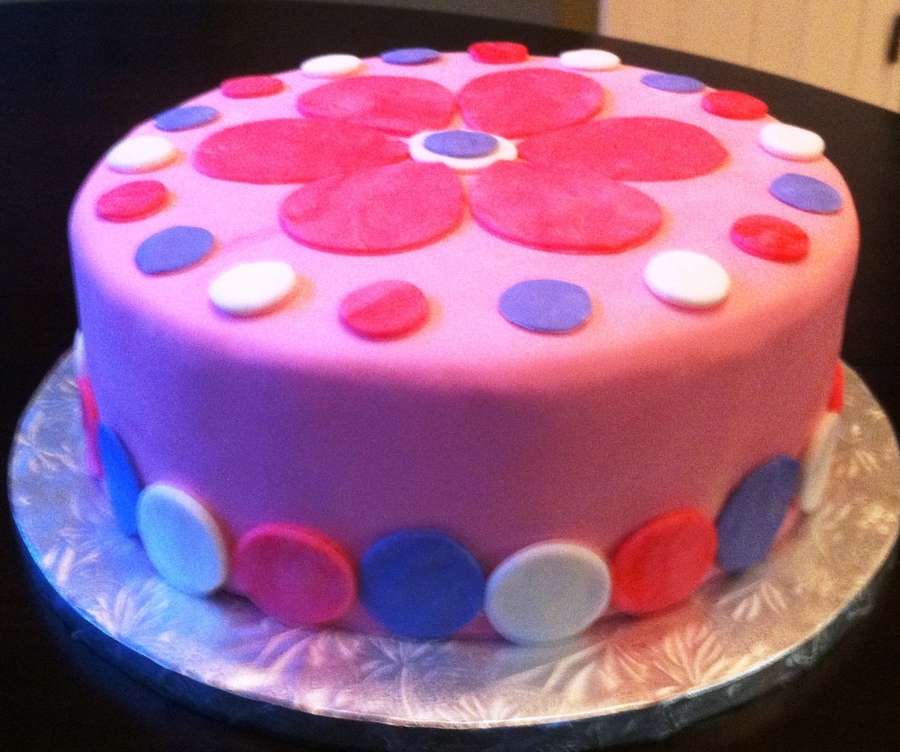 Pink And Purple Flower Cake