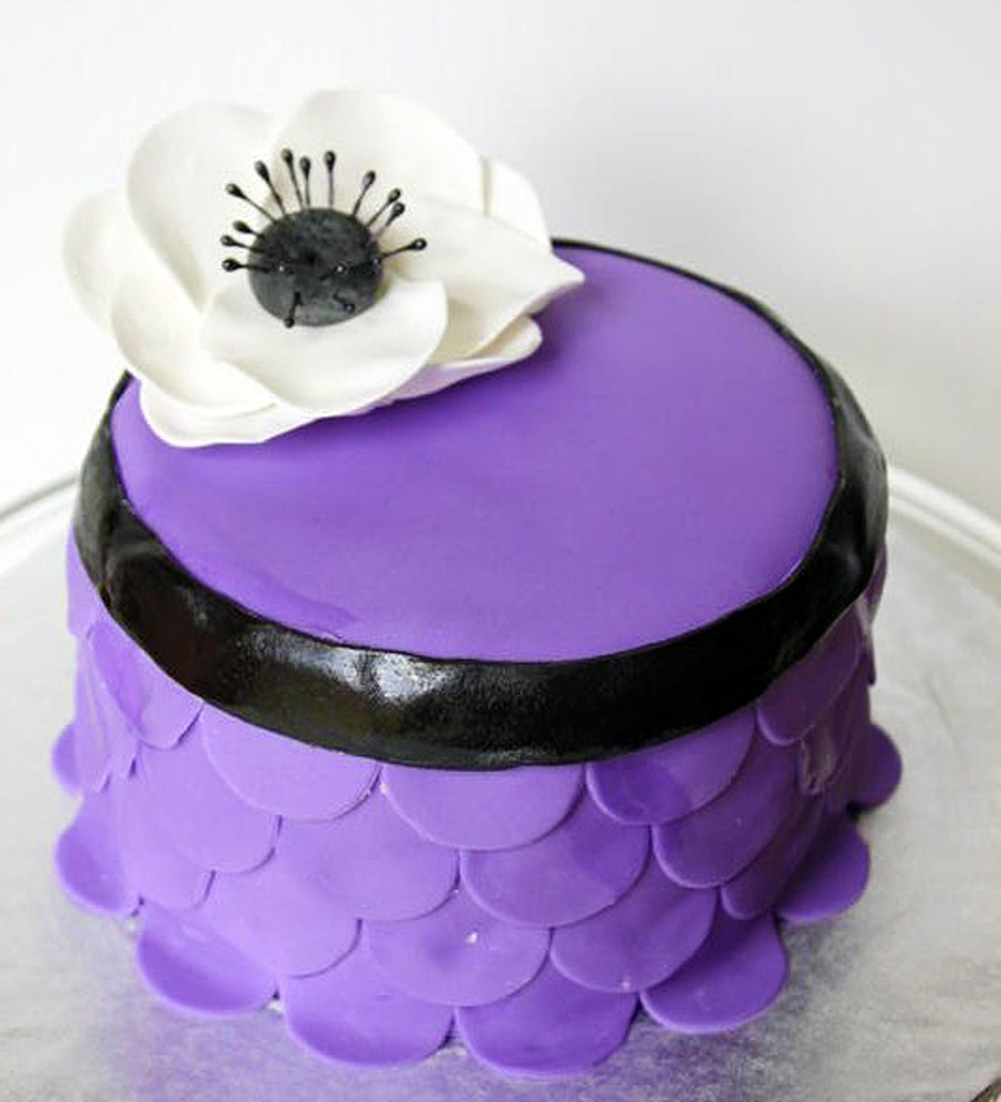 Purple Flower Retirement Cake