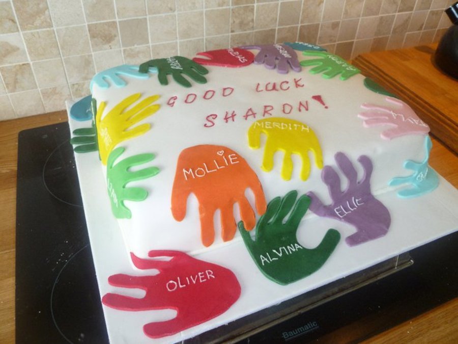 Hand Print Cake