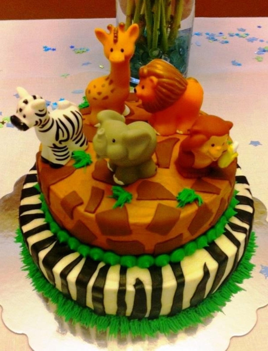 Animal Baby Shower Cake - CakeCentral.com