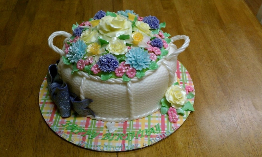 Flower Basket Birthday Cake