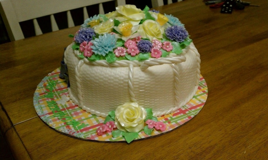 Flower Basket Birthday Cake