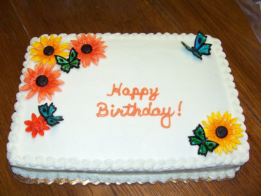 Sunflowers And Butterflies Cake