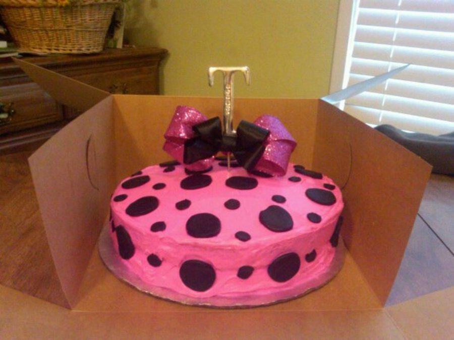 Pink And Black Birthday Cake
