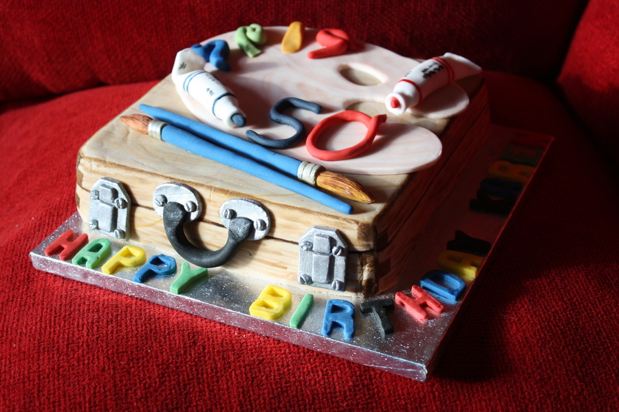 Artist Palette And Paintbox Cake - CakeCentral.com