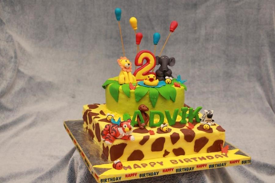 jungle safari birthday cake