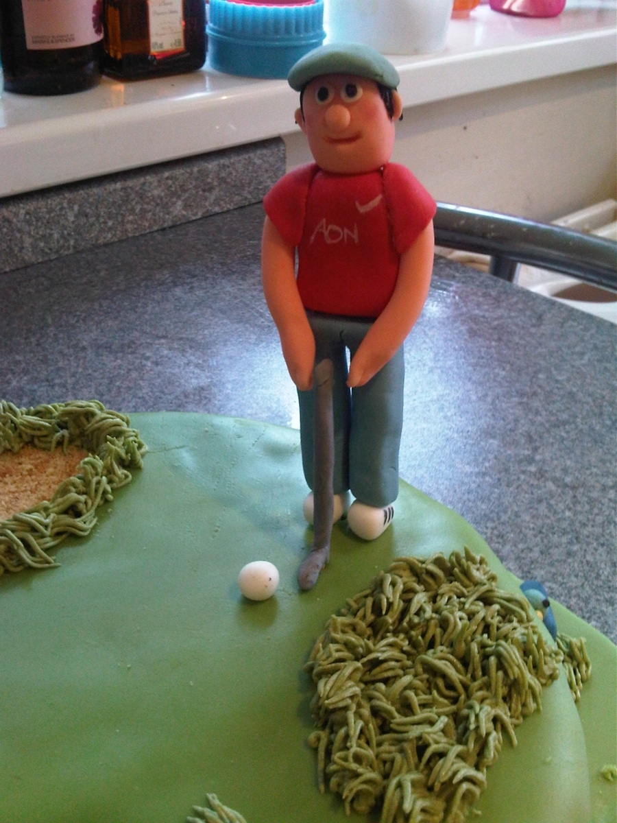 Golf 40Th Birthday Cake With Standing Figure/person, With ...