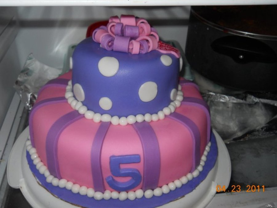 Purple And Pink Birthday Cake