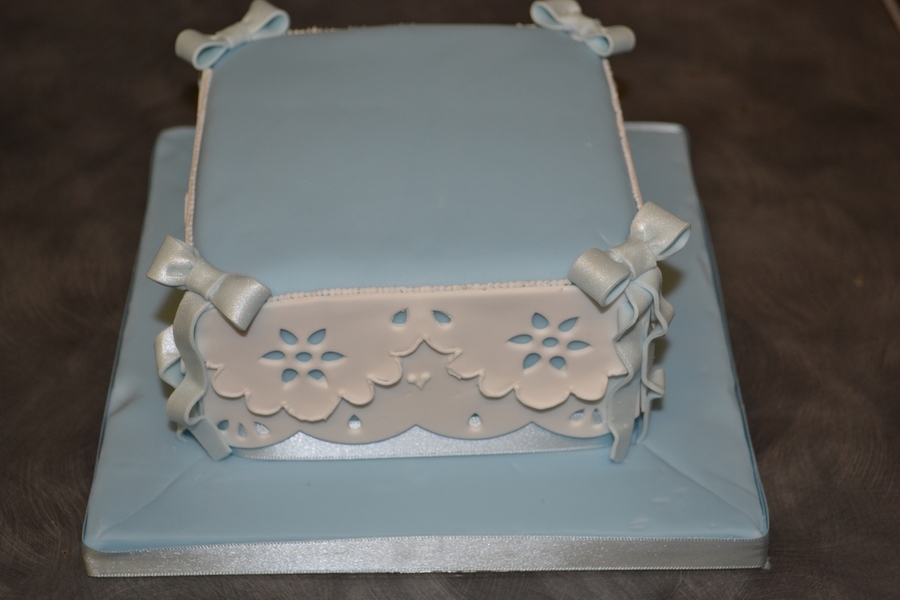 Blue Lace Work Cake - CakeCentral.com