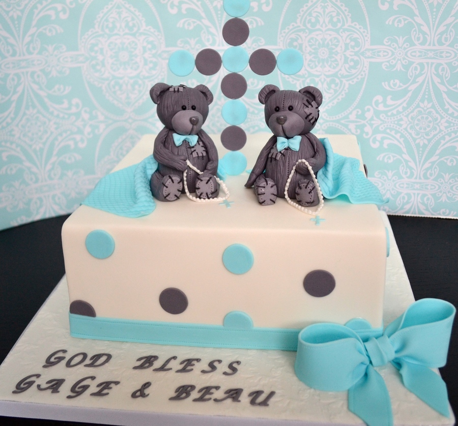 Twin Baptism Cake