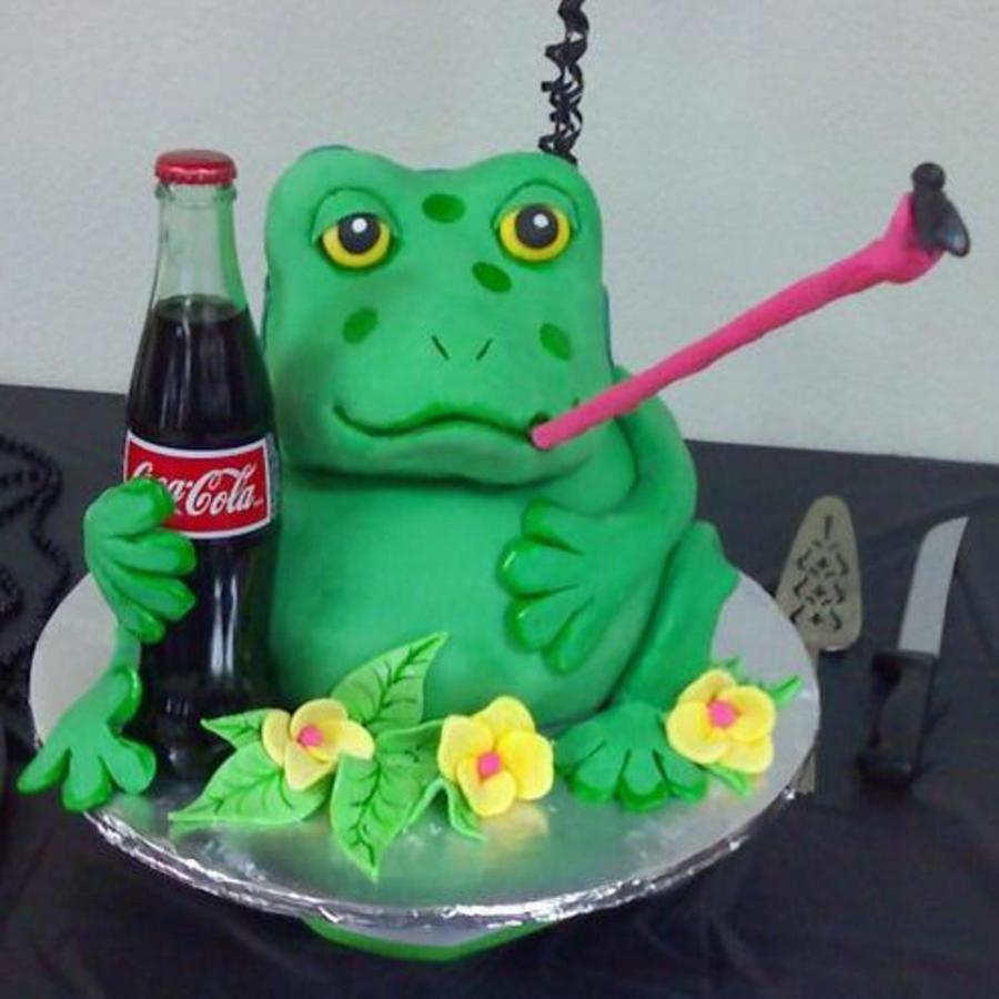 A Cake For A Friend That Loves Coca Cola And Frogs This Is ...