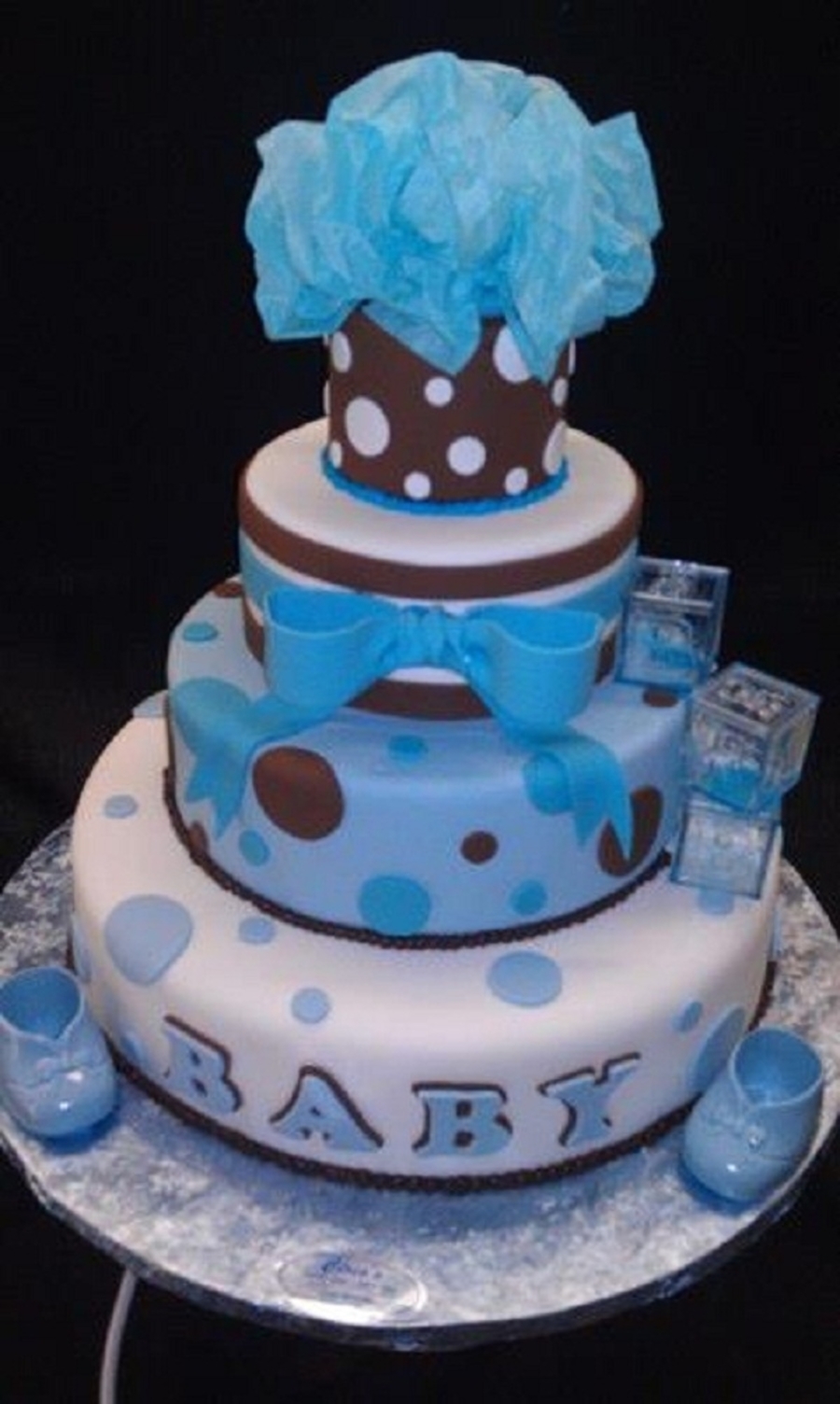 Baby Shower Boy Fondant Cake