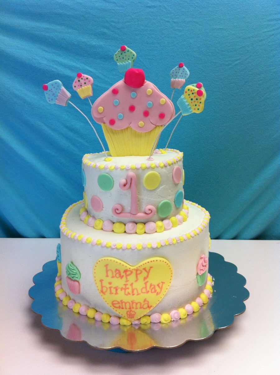 Cupcake Themed First Birthday Cake