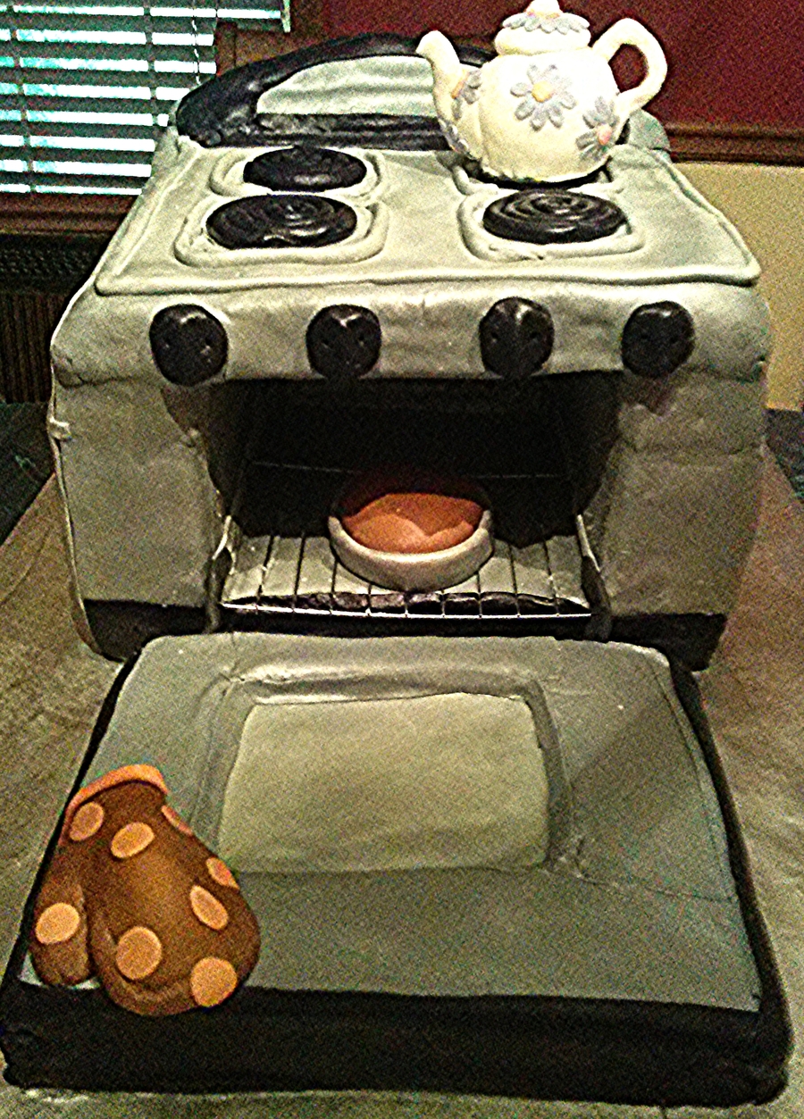 Oven Cake With Tea Kettle And Mini Cake Inside