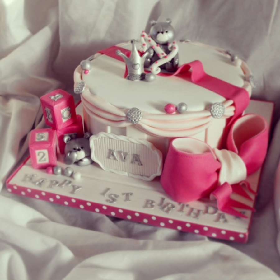 Baby Girl s 1St Birthday Cake CakeCentral