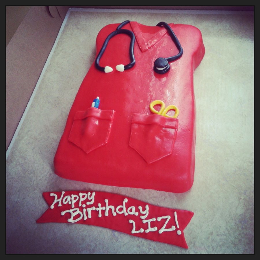 Nurse's Scrub Top Birthday Cake