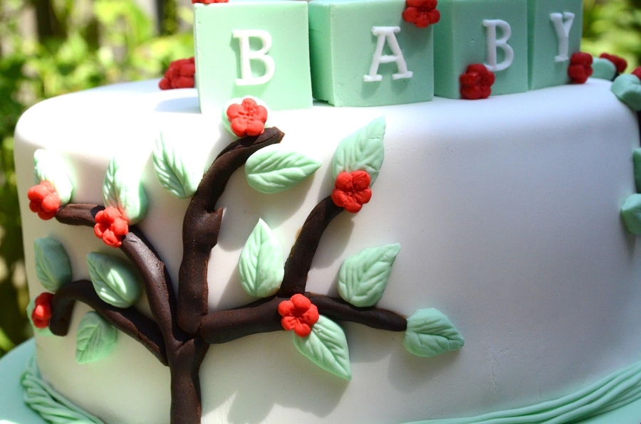 Sheep Baby Shower Cake