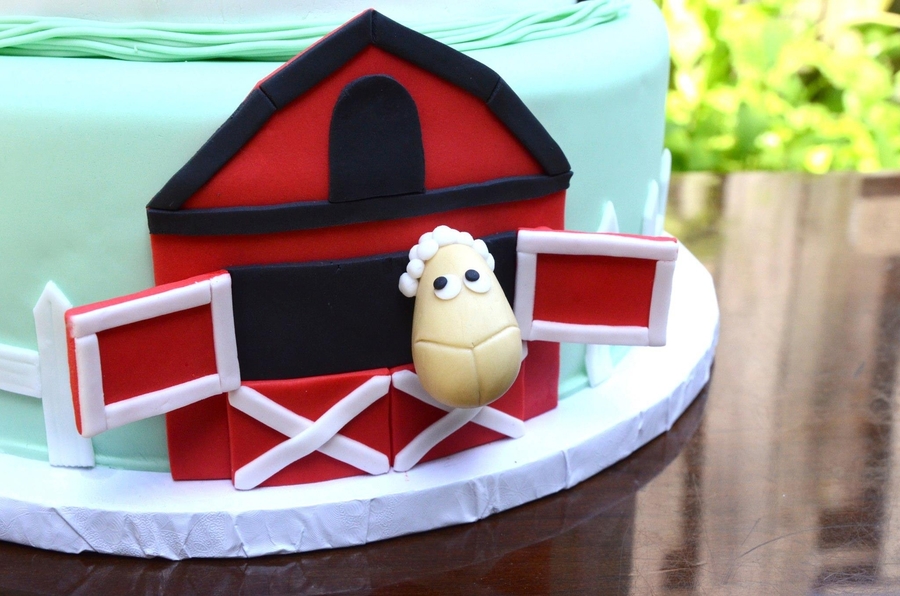 Sheep Baby Shower Cake