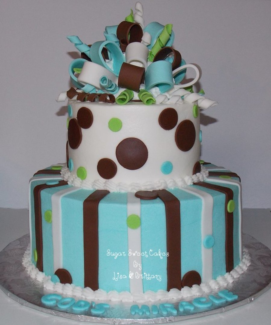 Polka Dots, Stripes, & Bow - CakeCentral.com