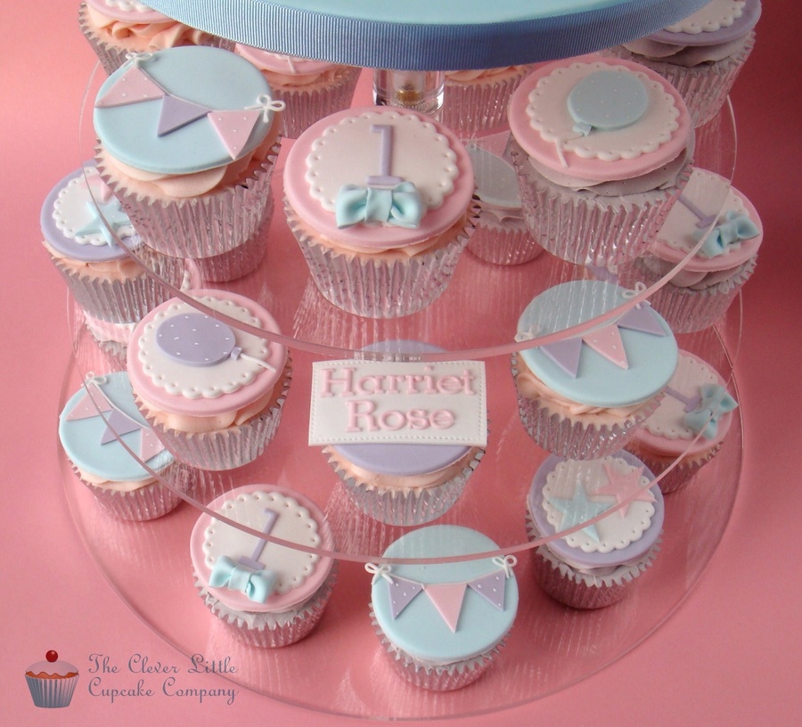 first birthday cupcake tower