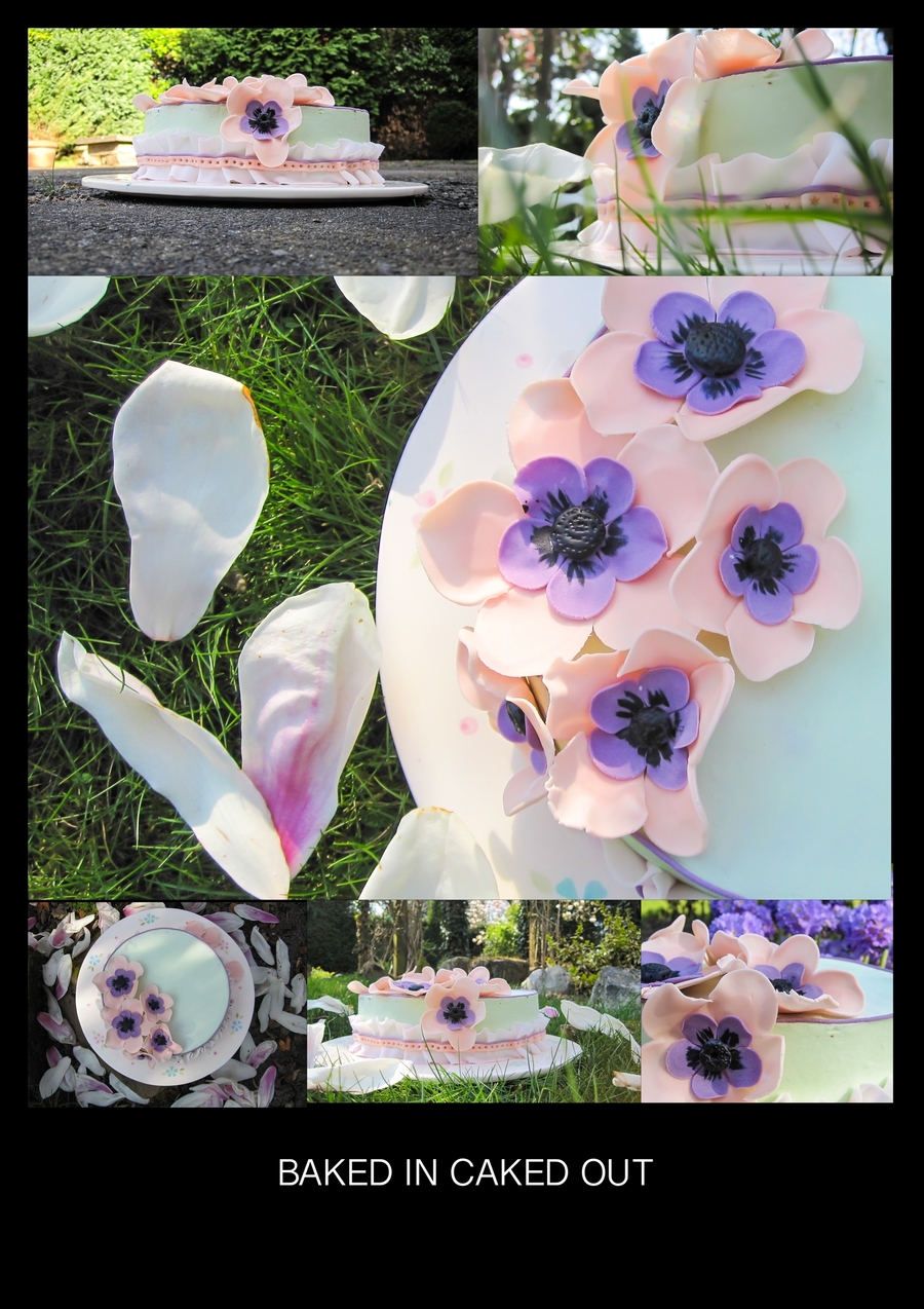 Anemone Flowers Birthday Cake