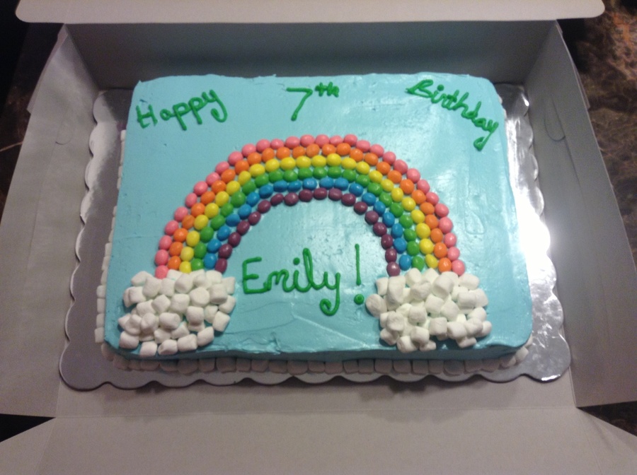 Rainbow Cake With Sweet Tart Jelly Beans