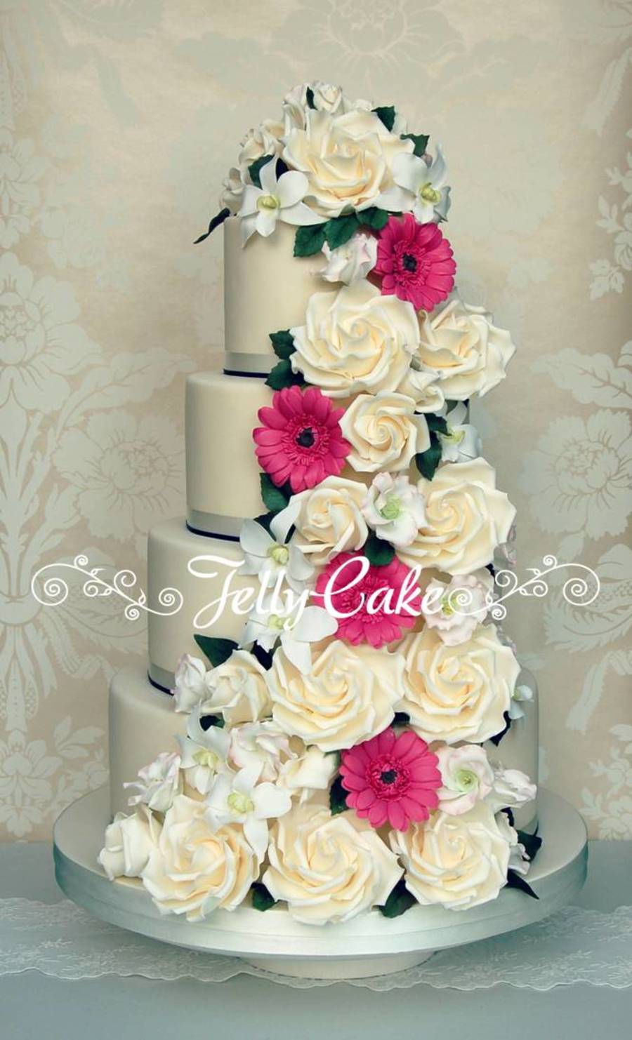 Floral Cascade Wedding Cake