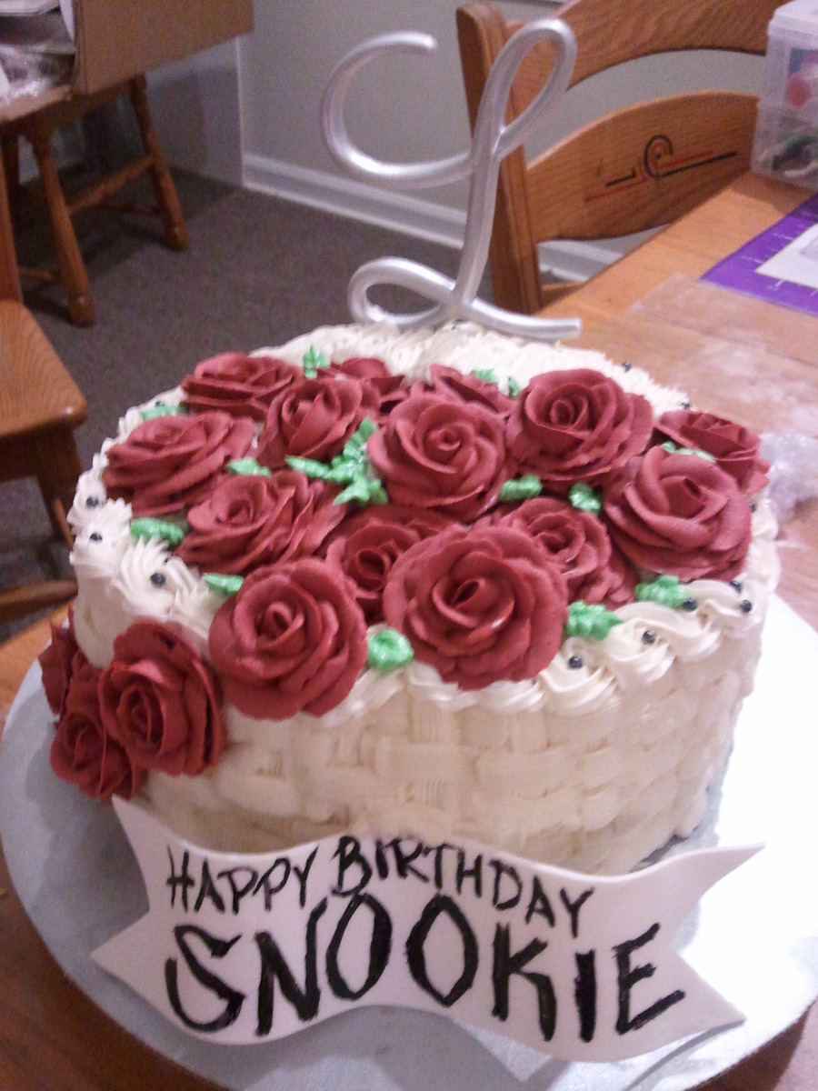 Basketweave Flower Birthday Cake.