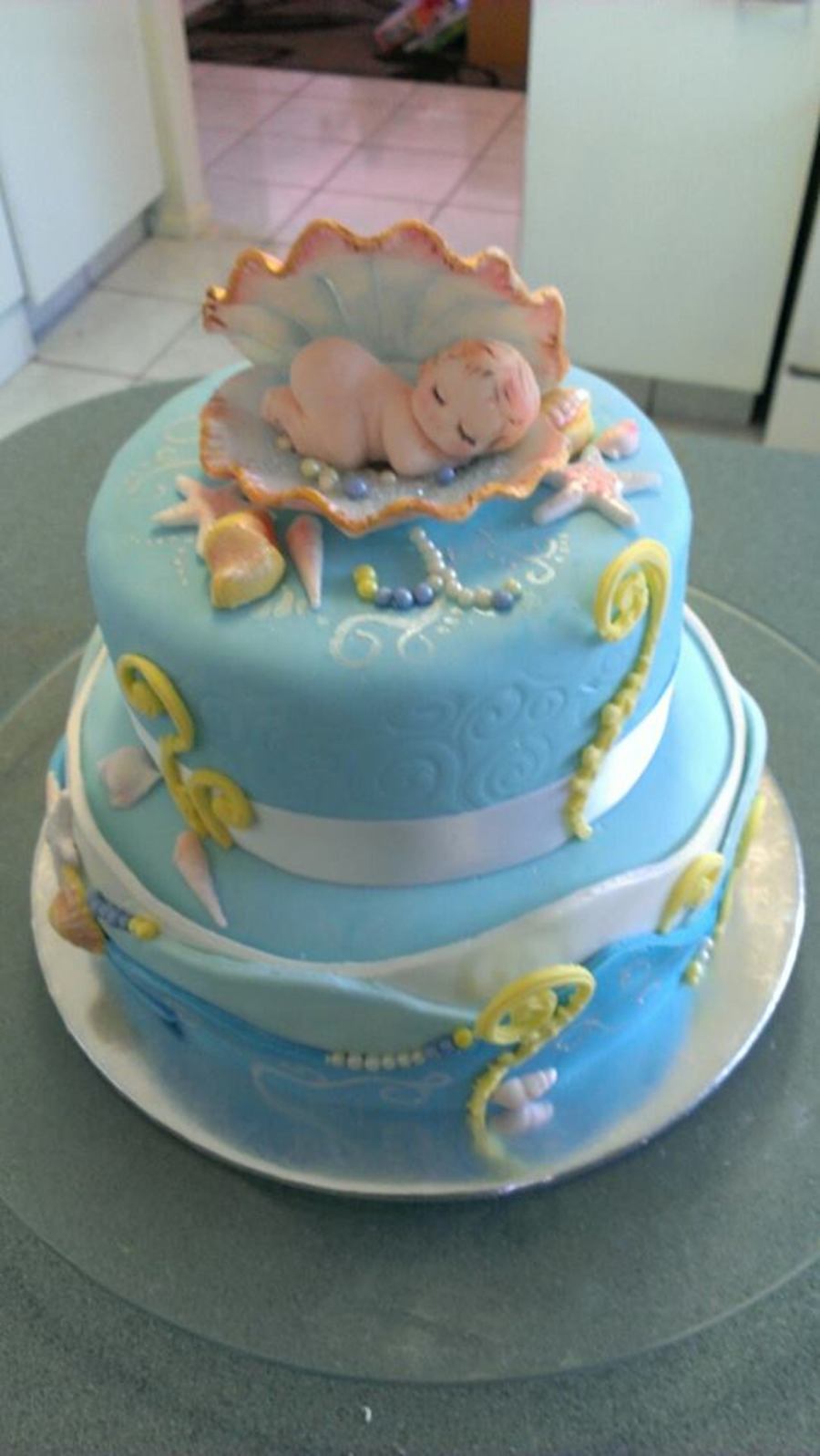 Baby Shower Cake All Edible Fondant Decorations - CakeCentral.com