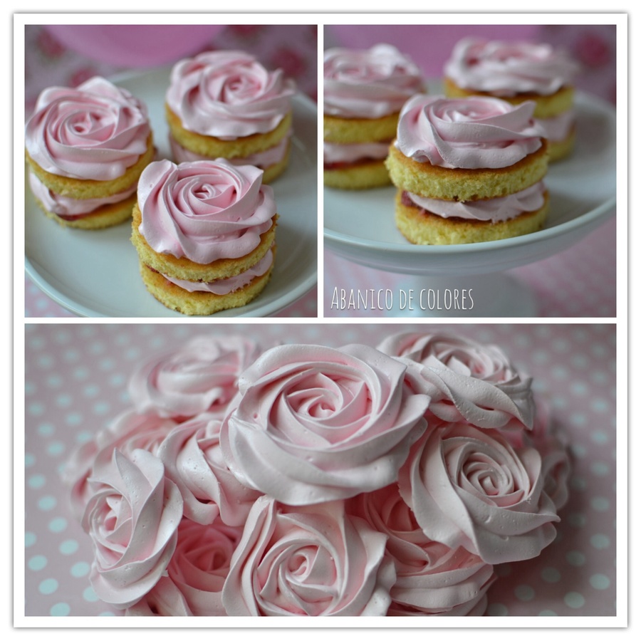 Mini Cakes With Meringue Roses